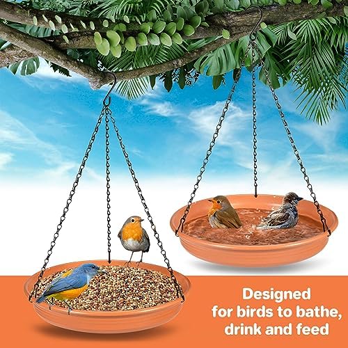 CARGEN Hanging Bird Bath Hanging Bird Feeder Tray - Outdoor Wildlife Feeder