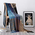 Boho Chair Cover Colorful Chenille Tassels Hippie Throw Blanket for Couch Bed Sofa Recliner Loveseat, Blanket for Bohemian Living Room Decor Purple(60"*75")