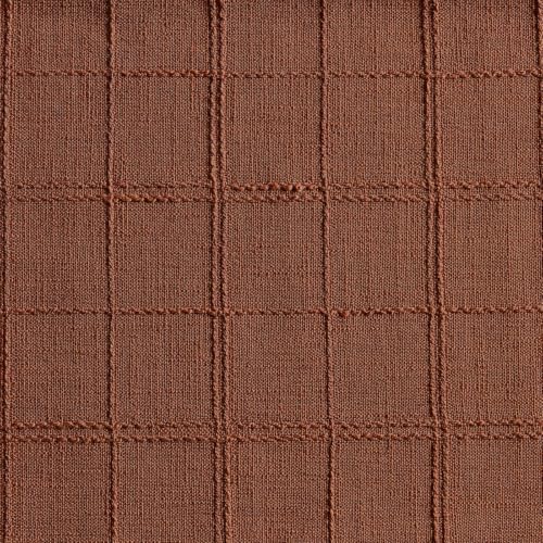 ZeeMart Linen Checked Farmhouse Table Runner, 13x90 Inches Terracota