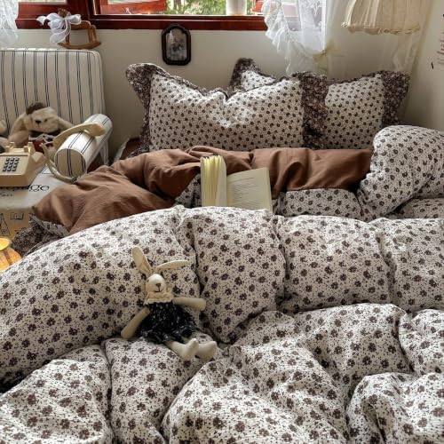 Vintage Duvet Cover Set 3 Pcs,Twin Size 68"×86" Comforter Cover