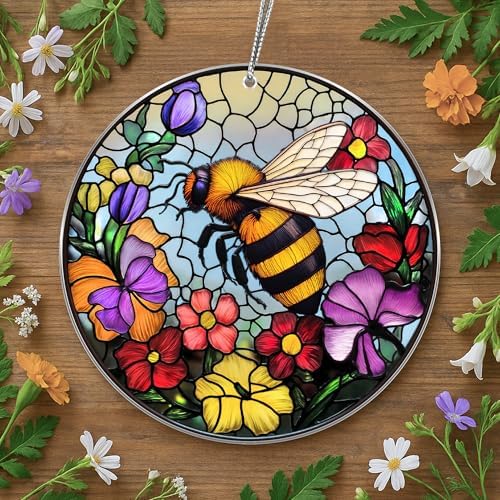 Bumble Bee Gifts for Women, Bee Window Hanging Ornament with Story Card