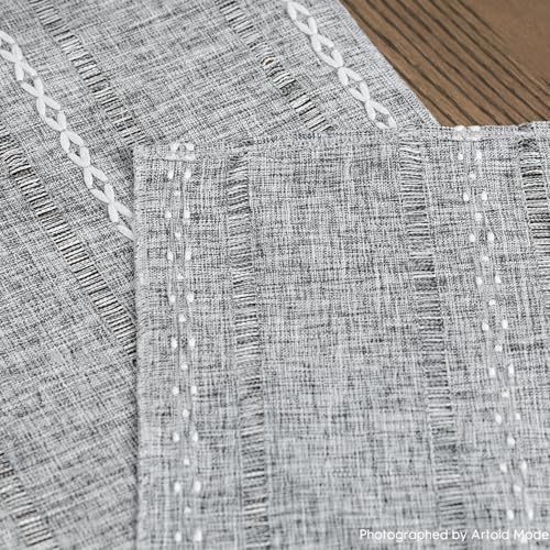 Artoid Mode Dark Grey Rustic Cotton Linen Table Runner 13x72 Inch