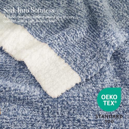 Monbix Soft Throw Blanket for Couch-Cozy Reversible Knitted Blankets