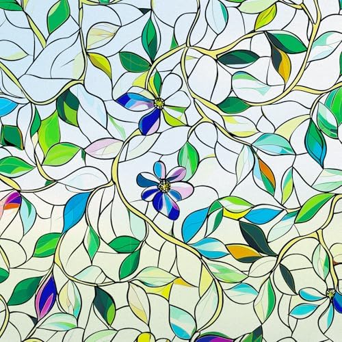 SOMWISE Frosted Window Privacy Film, Decorative Sun Heat Blocking, Anti UV