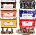 Nag Champa|Super Hit|Dragons Blood|Palo Santo|Sandalwood|Californian White Sage Variety Pack Backflow Incense Cones for Waterfall Aromatic Smoke Fountain Haze Falls and Mat Bundle - Pack of 6