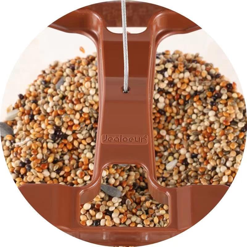 Jealoeur Hanging Bird Feeder for Outdoors - Wild Bird Seed, Brown
