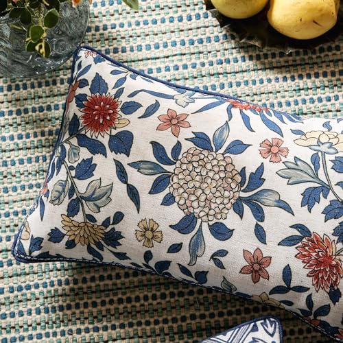 patdrea Designer French Vintage Floral Throw Pillow Cover,12"x20"