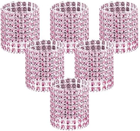Accmor 50pcs Napkin Rings, Pink Napkin Rings Buckles