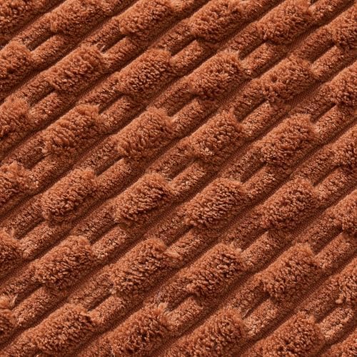 MIULEE Fall Decorative Throw Pillow Covers 20x20 Burnt Textured Corduroy