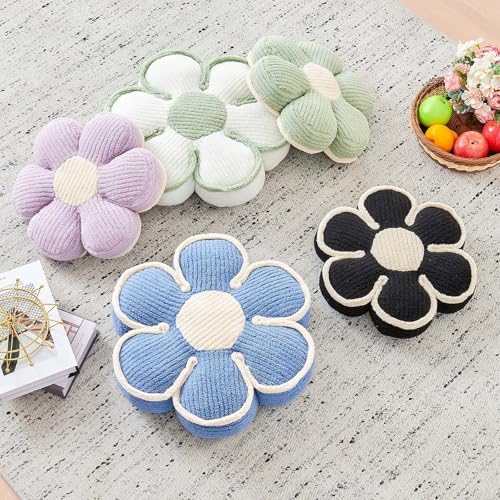 Kcvvcr Flower Pillow, Soft Flower Decorative Throw Pillow, Cute Daisy Flower Shaped Seating Floor Cushion Room Décor Plush Pillows for Sofa Couch Bed (13.7 Inch, Sage Green)