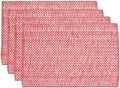 Sweet Home Collection 100% Cotton Placemats for Dining Room Rectangle Two Tone Woven Fabric 13" x 19" Soft Durable Table Mat Set, Set of 4, Pink