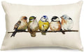 RABUSOFA Watercolor Birds Pillows Decorative Throw Pillows 12x20, Hand-Painted by RABUSOFA