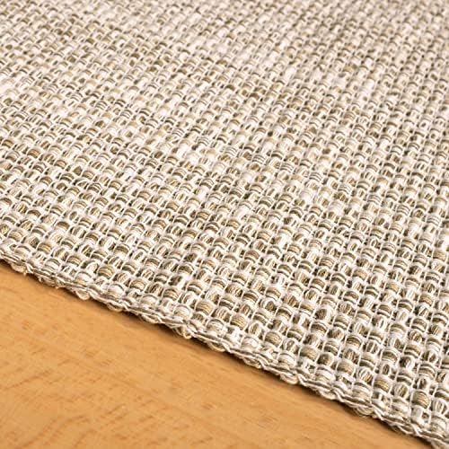 100% Cotton Table Runner for Dining Room Tables Rectangle Two Tone Woven Fabric 72" x 13" Soft Durable Table Runner, Eggshell(Pack of 1)