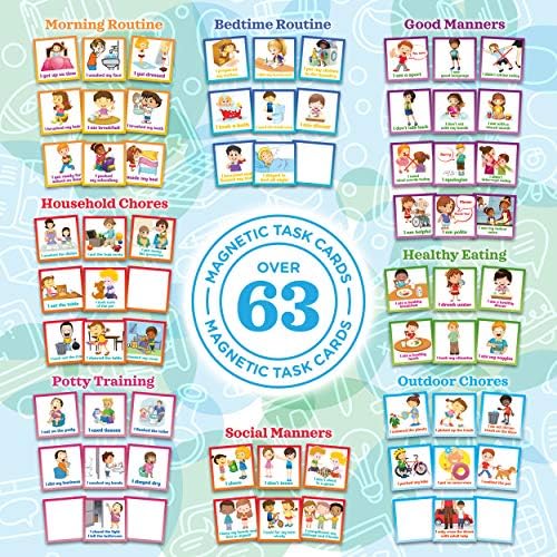 Kids Responsibility Reward Chart - Magnetic Board - 63 Chores Chore Chart
