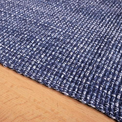 100% Cotton Table Runner for Dining Room Tables Rectangle Two Tone Woven Fabric 72" x 13" Soft Durable Table Runner, Dark Blue - (Pack of 1)