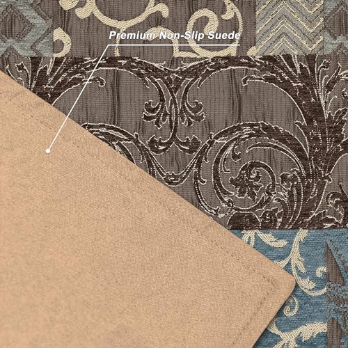 Loom and Mill Luxury Fabric Table Placemats Set of 4, 12x18 Inches, Blue