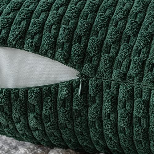 MIULEE Christmas Decorative Throw Pillow Covers 18x18 Dark Green Textured