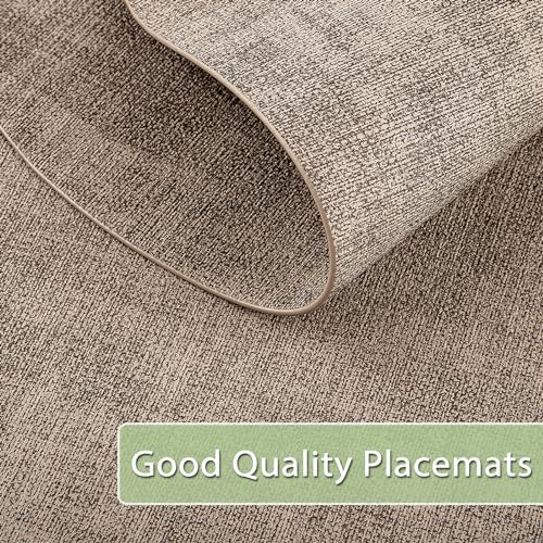 Faux Leather Oval Placemats Set of 8, Apricot