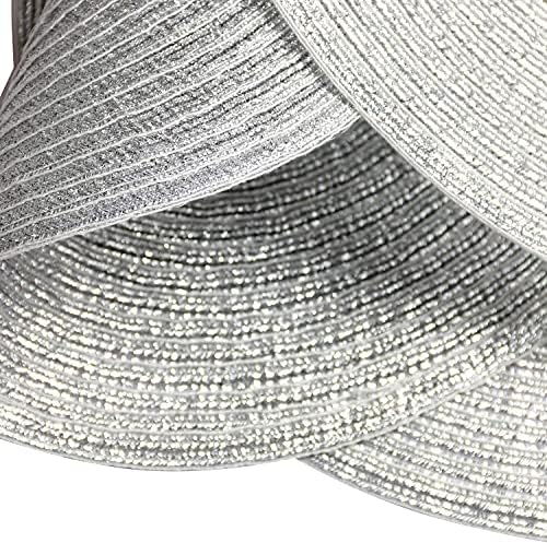 SHACOS Glitter Silver Placemats Set of 8 Sparkle Bling 15 inch Round Braided Table Mats Washable Place Mats for Dining Table Home Christmas Holiday Decor (Silver, 8)