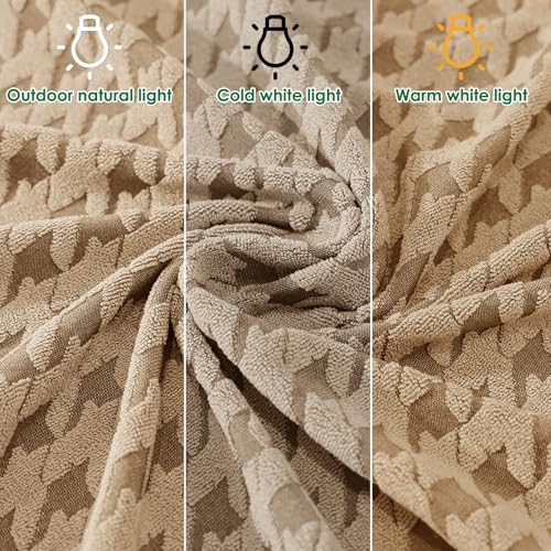 MAXIJIN Stretch Loveseat Couch Cover for 2 Cushion Couch (55"-69" Washable Sofa Slipcovers with Non-Slip Foam & Elastic Strap, Dog Cat Pet Friendly Furniture Protector (Medium, Khaki)