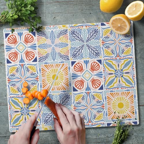CounterArt Suncoast Tile Pattern 3mm Tempered Glass Cutting Board