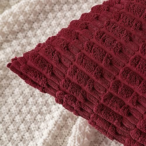 MIULEE Christmas Euro Decorative Pillow Covers 26x26 Burgundy Pack of 2