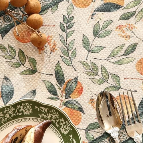 patdrea Designer French Vintage Short Orange Table Runner,12"X71"