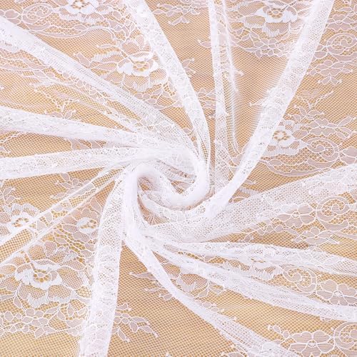 Rustic White Wedding Tablecloths Lace Chic Rectangular Embroidered Fabrics