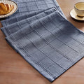 ZeeMart Linen Checked Farmhouse Table Runner, 13x60 Inches Blue