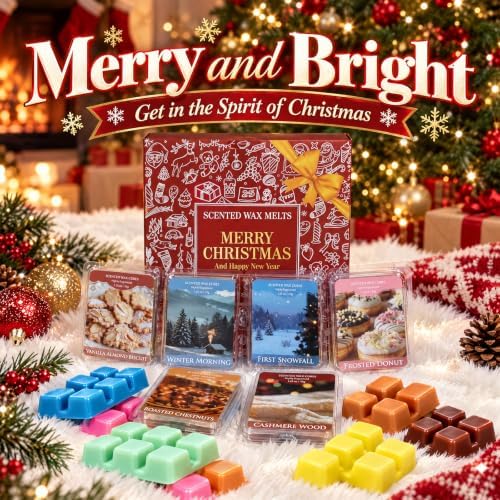 STRN Christmas Wax Melts, Fall Winter Scented Soy Wax Cubes, 6 Scents