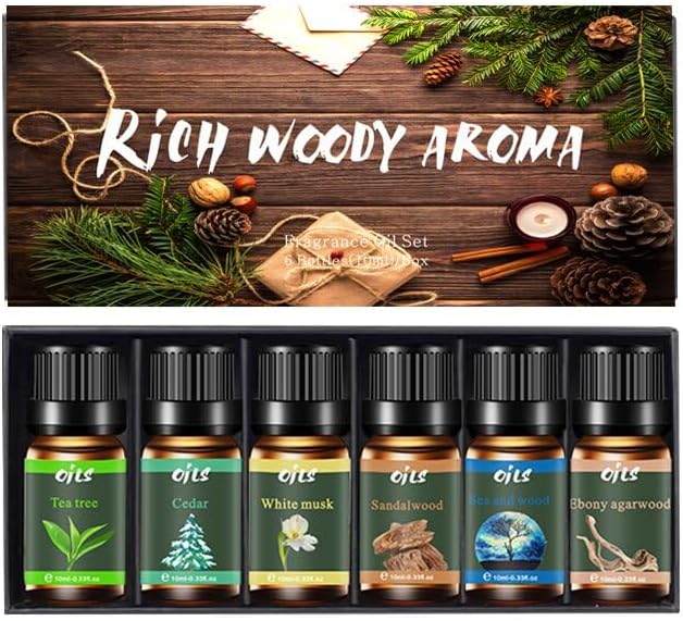 Aromatherapy Essential Oils, Rich Woody Oil Set, 6 Packs