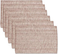 Sweet Home Collection 100% Cotton Placemats for Dining Room Rectangle Two Tone Woven Fabric 13" x 19" Soft Durable Table Mat Set, Set of 6, Taupe