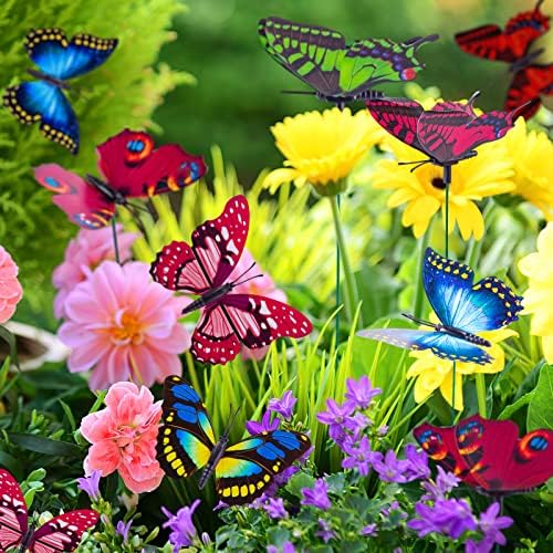 VGOODALL 50 PCS Butterfly Garden Decorations, 11.8 Inch Butterfly Stakes