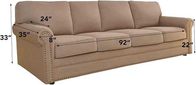 Easy-Going Stretch 4 Seater Oversized Sofa Couch Cover Sand | 1-Piece Extra - Image 5