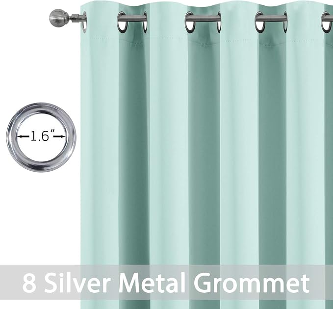 Yakamok Room Darkening Curtains 52x96 inch Length Aqua-Living Room | 2 panels - Image 4
