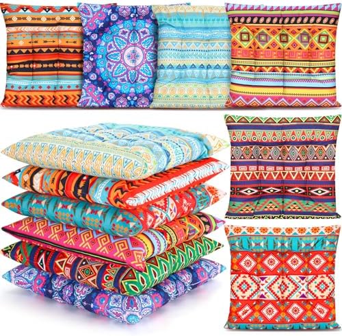 Menkxi 6 Pcs Bohemian Floor Pillows 15 Inch, Stylish