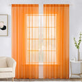 MIULEE Orange Fall Sheer Curtains 54 X 72 Inches, 2 Panels | Solid Color by MIULEE