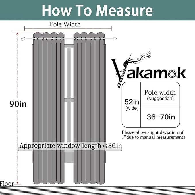 Yakamok Room Darkening Curtains 52x90 inch Length Stone Blue-Living Room | 2 - Image 6