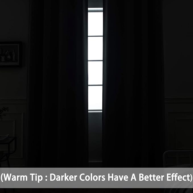 Yakamok Room Darkening Curtains 52x84 inch Length Dark Grey-Living Room | 2 - Image 3