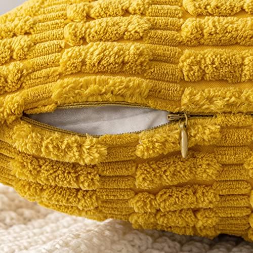 MIULEE Decorative Throw Pillow Covers 18x18 Mustard Yellow Pack of 2