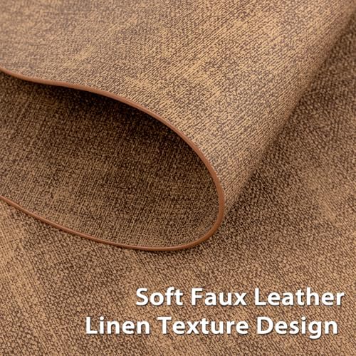 Faux Leather Oval Placemats Set of 8, Brown
