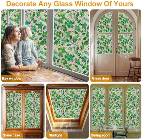 Rainbow Stained Glass Window Privacy Film Static Cling35.4x78.7in