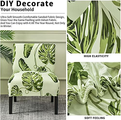 Eco-Ancheng Armless Chair Slipcover Removable Armless Accent Chairs Covers Washable Armless Slipper Chair Slipcover Printed Armless Chair Furniture Protector Covers for Living Dining Room Hotel