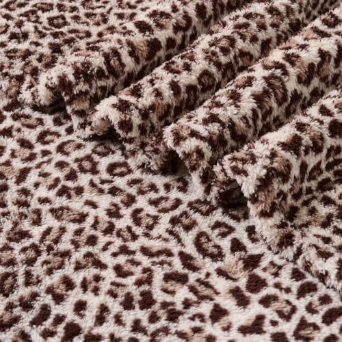 Leopard Cheetah Print Blanket – Grey Soft Plush Fleece Throw for Bed, Sofa & Travel – All Season Cozy Cheetah Pattern Home Decor Throw Blanket, 50″ x 60″