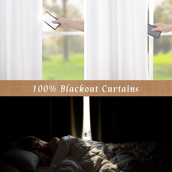 100% Blackout Linen Curtains 45 Inches - Image 4