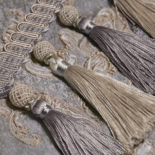 Loom and Mill Luxury Jacquard Damask Table Runner 108 Inches Long, Gray