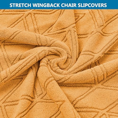 HZDHCLH Wingback Chair Slipcovers 2 Piece,Stretch Spandex Wingback Chair Covers for Living Room Armchair,Washalbe Sofa Slipovers