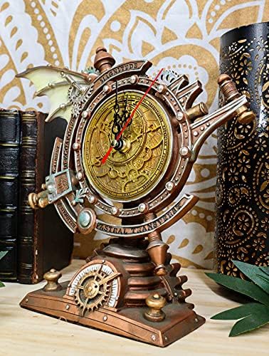 Ebros Steampunk Industrial Celestial Intergalactic Stormgrave Chronometer with Painted Clockwork and Gearwork Decorative Table Clock Figurine 11" H Sci Fi Desktop Mantel Shelf Time Clocks
