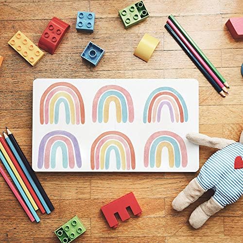 Small Pastel Rainbow Wall Decals for Playroom, Peel and Stick