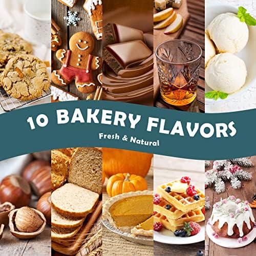 Bakery Fragrance Oils, Holamay Scented Essential Oils for Soap & Candle Making, Aromatherapy Diffuser Oil Scents (10 Packs of 5ml) - Creamy Vanilla, Gingerbread, Chocolate, Pumpkin Pie and More